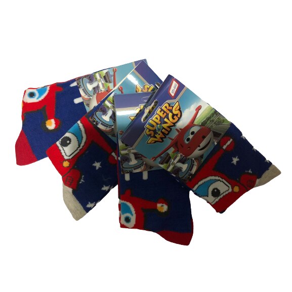 Set 4 sosete Super Wings Avioane Stars 10361, Rosu/Albastru