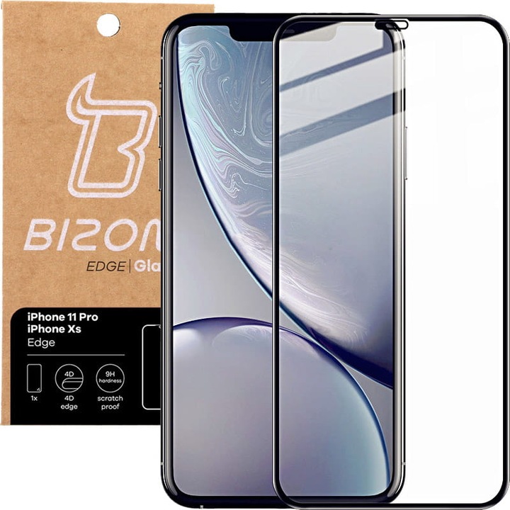 Bizon Glass Edge Secure Glass Fólia iPhone 11 Pro / Xs készülékhez, fekete