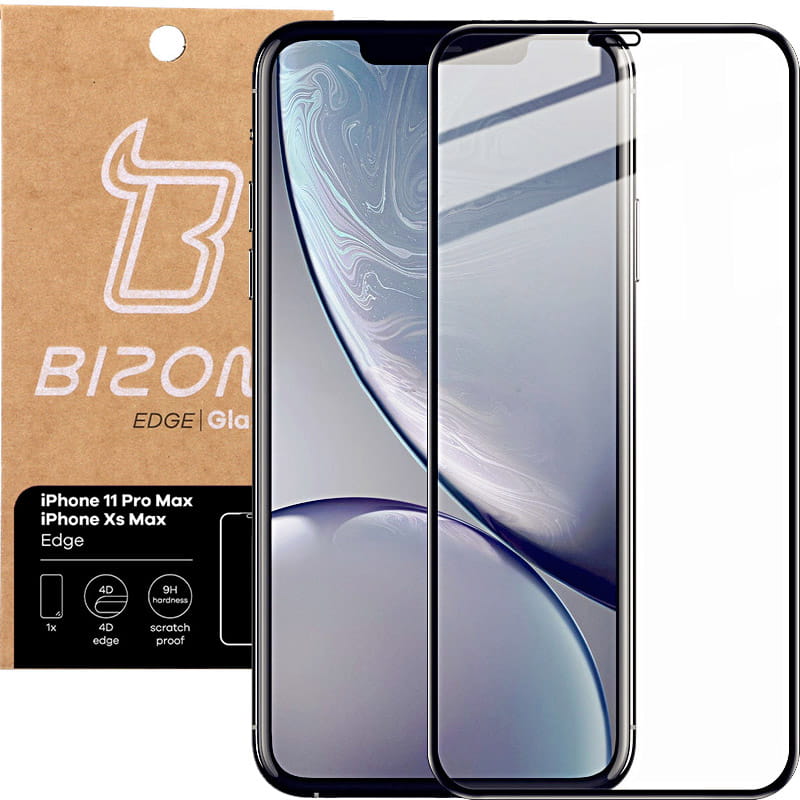 Folie de sticla securizata Bizon Glass Edge pentru iPhone 11 Pro Max / Xs Max, negru