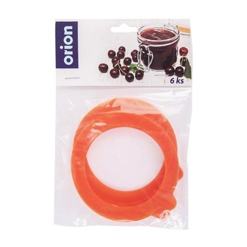Set 6 garnituri pentru borcane, Orion, Silicon, Portocaliu Set 6 garnituri pentru borcane, Orion, Silicon, Portocaliu