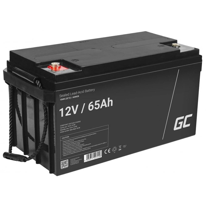 Стационарна батерия AGM Green Cell 12V 65Ah