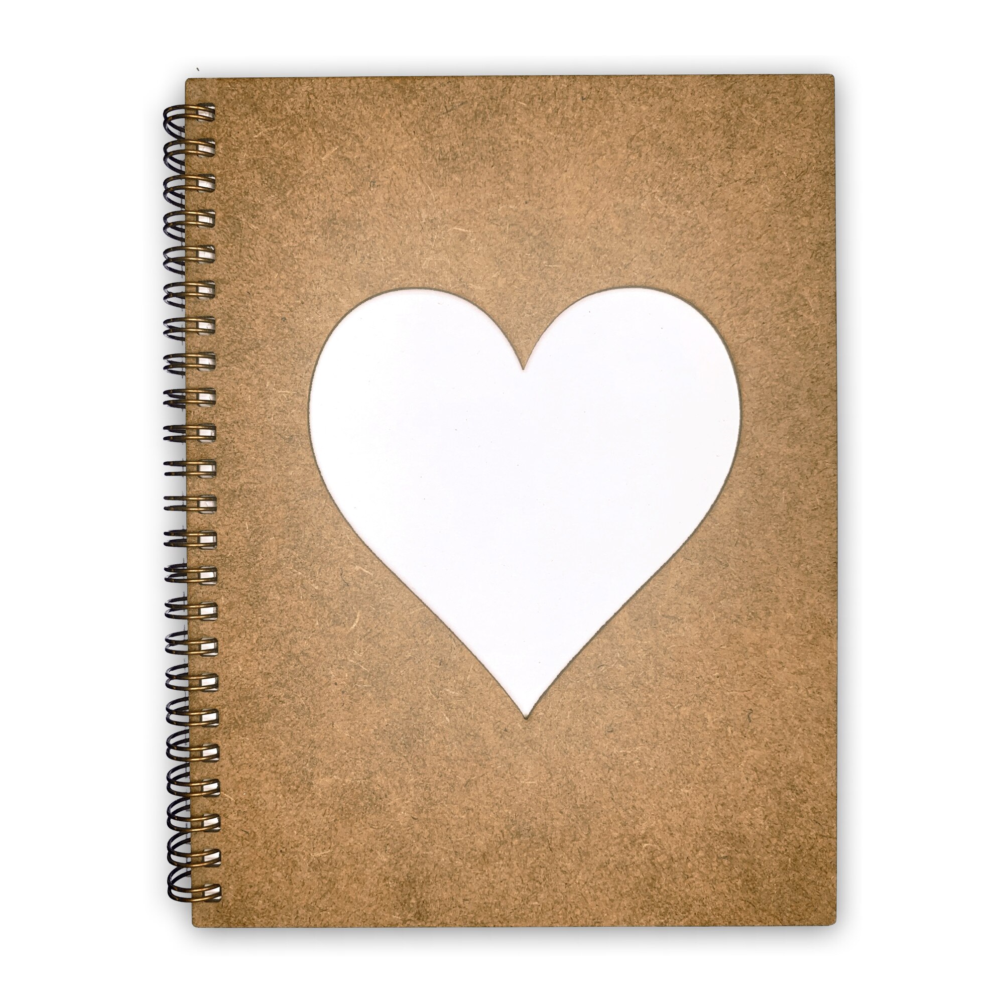 Agenda Lemn Decupata A5 80 file - Inima