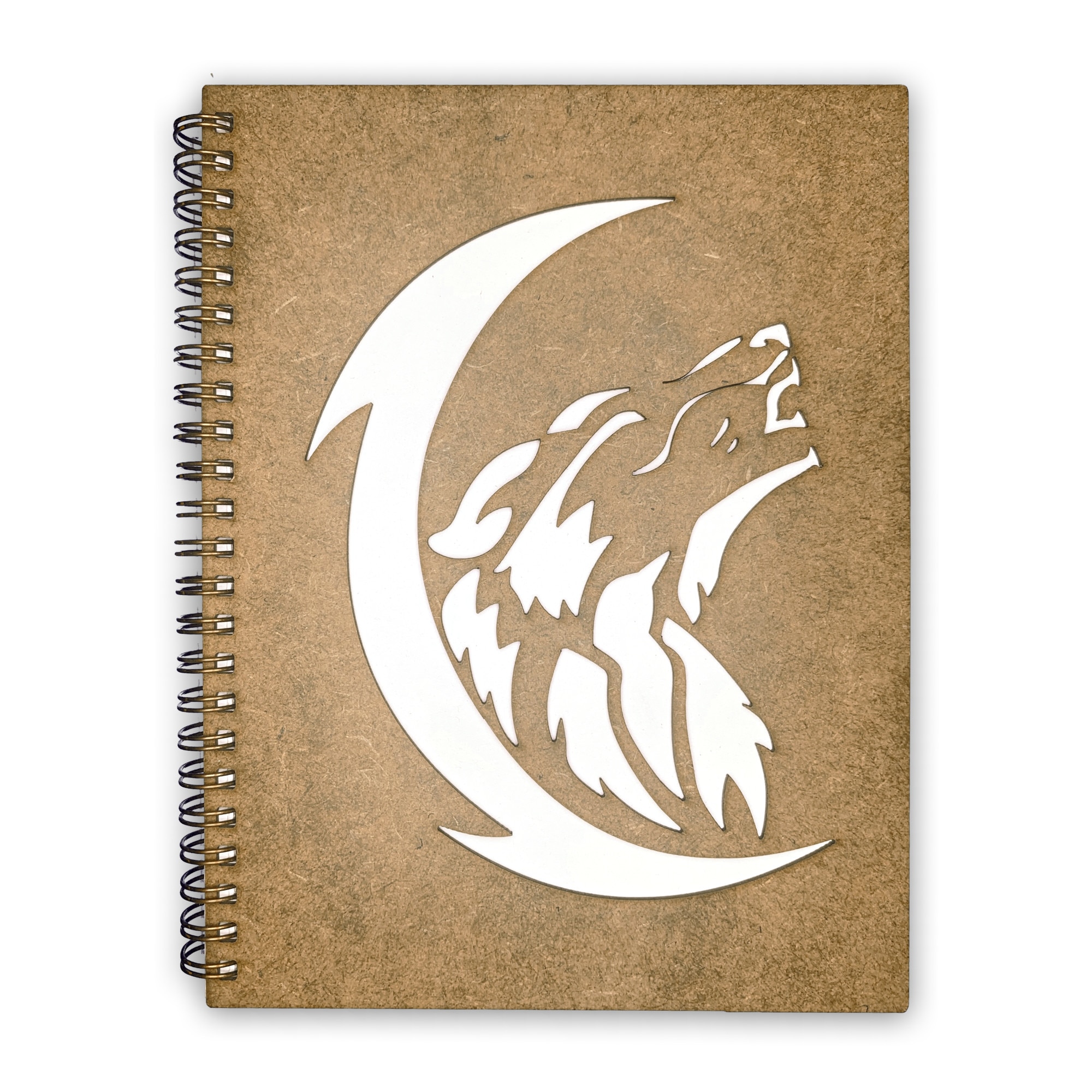 Agenda Lemn Decupata A5 80 file - Cap de lup