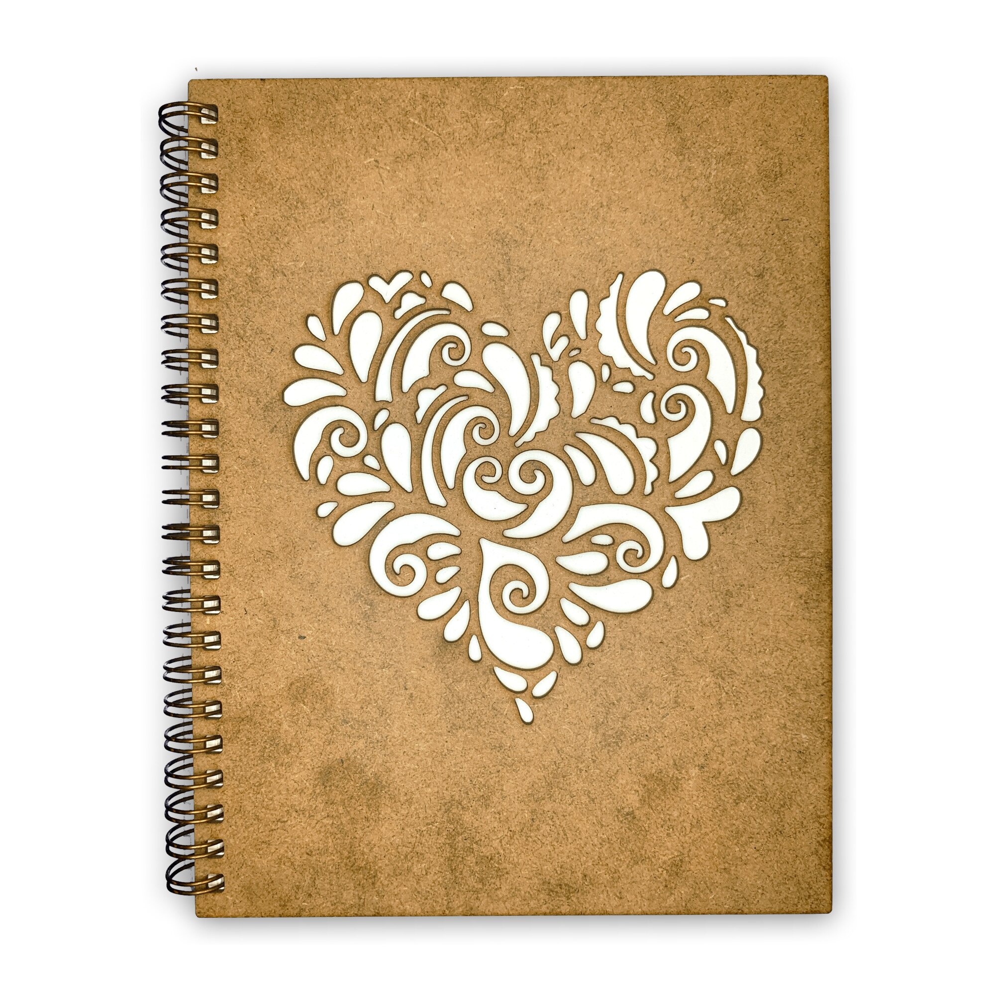 Agenda Lemn Decupata A5 80 file - Inimioara