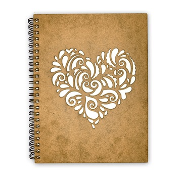 Agenda Lemn Decupata A5 80 file - Inimioara Agenda Lemn Decupata A5 80 file - Inimioara