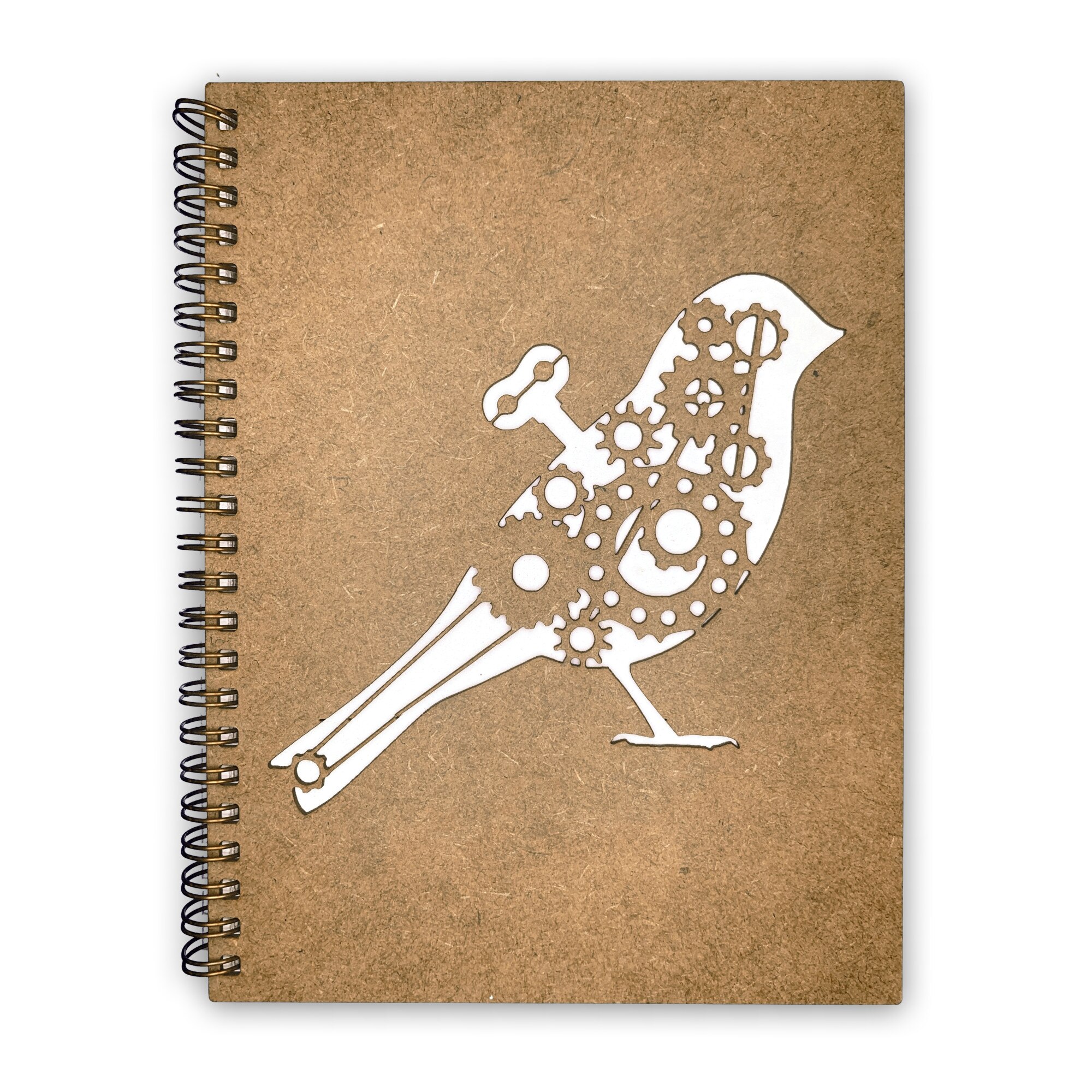 Agenda Lemn Decupata A5 80 file - Pasare cu cheita