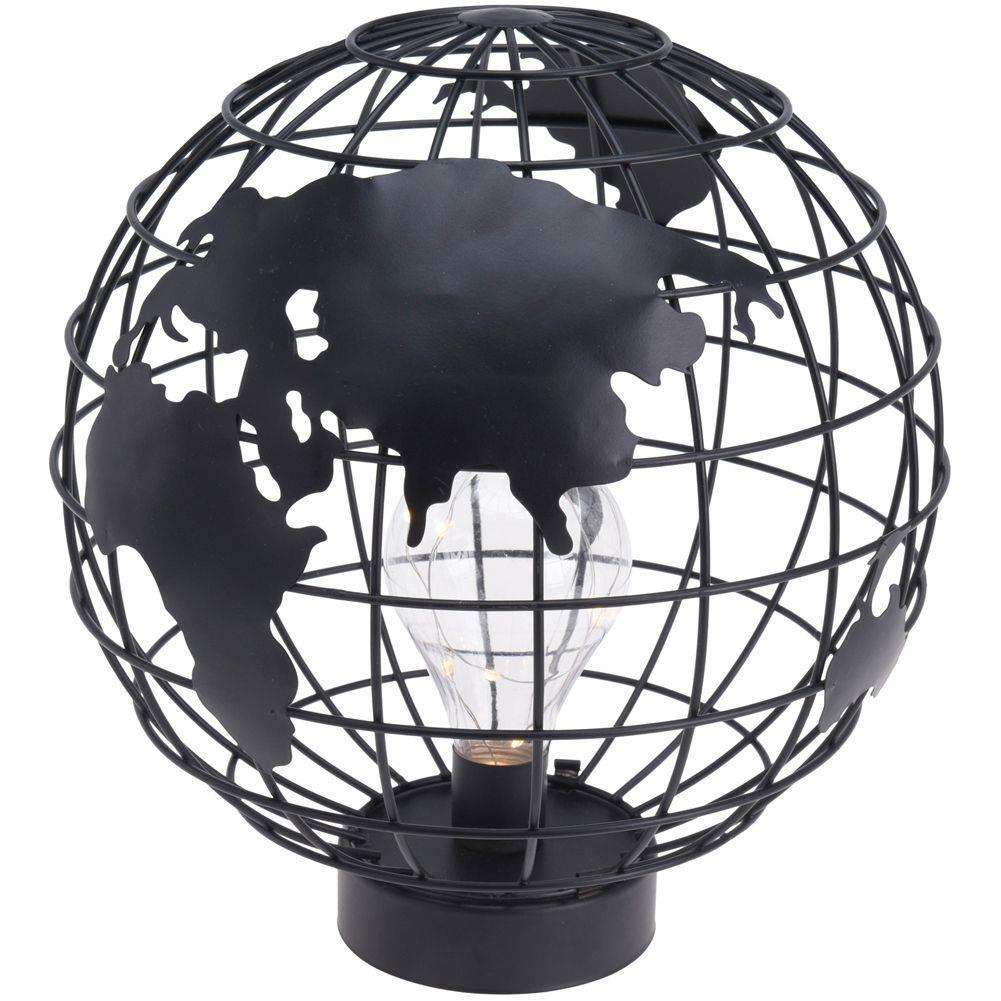 Lampa led Glob, Home Styling Collection, Metal, 25x25x27 cm, Negru