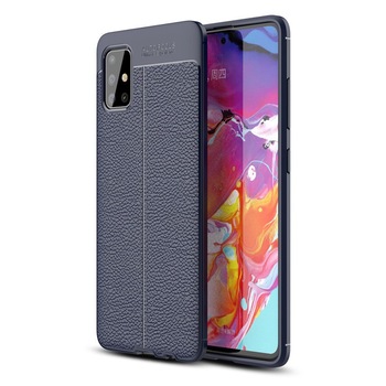 Husa Premium Antisoc model tip Piele AutoFocus pentru Samsung Galaxy A51 5G / Albastru Husa Premium Antisoc model tip Piele AutoFocus pentru Samsung Galaxy A51 5G / Albastru