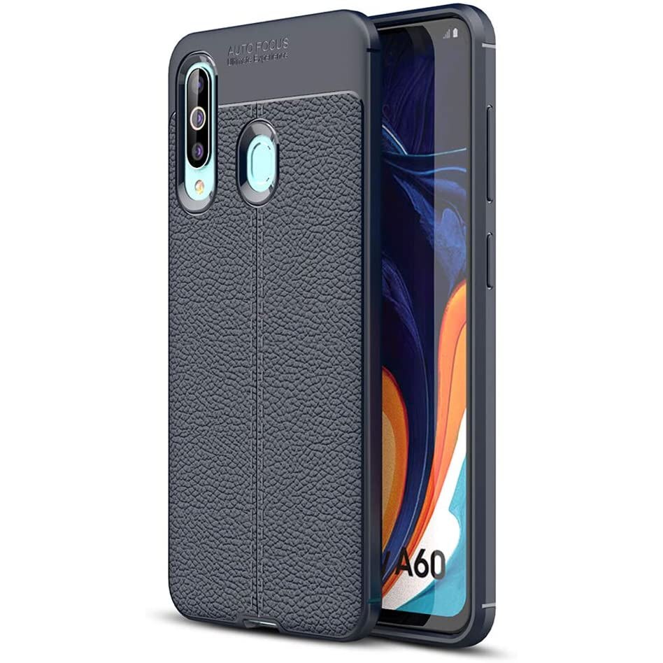 Husa Premium Antisoc model tip Piele AutoFocus pentru Samsung Galaxy A60 / M40 , Albastru