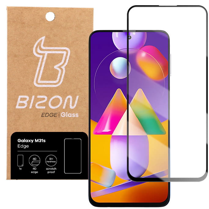 Folie protectoare de sticla securizata Bizon Glass Edge pentru Galaxy M31s, negru