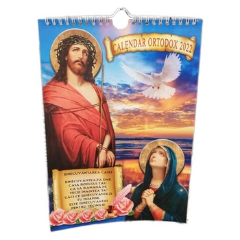 Calendar de Perete Crestin Ortodox 2022, format A4, model 1 Calendar de Perete Crestin Ortodox 2022, format A4, model 1