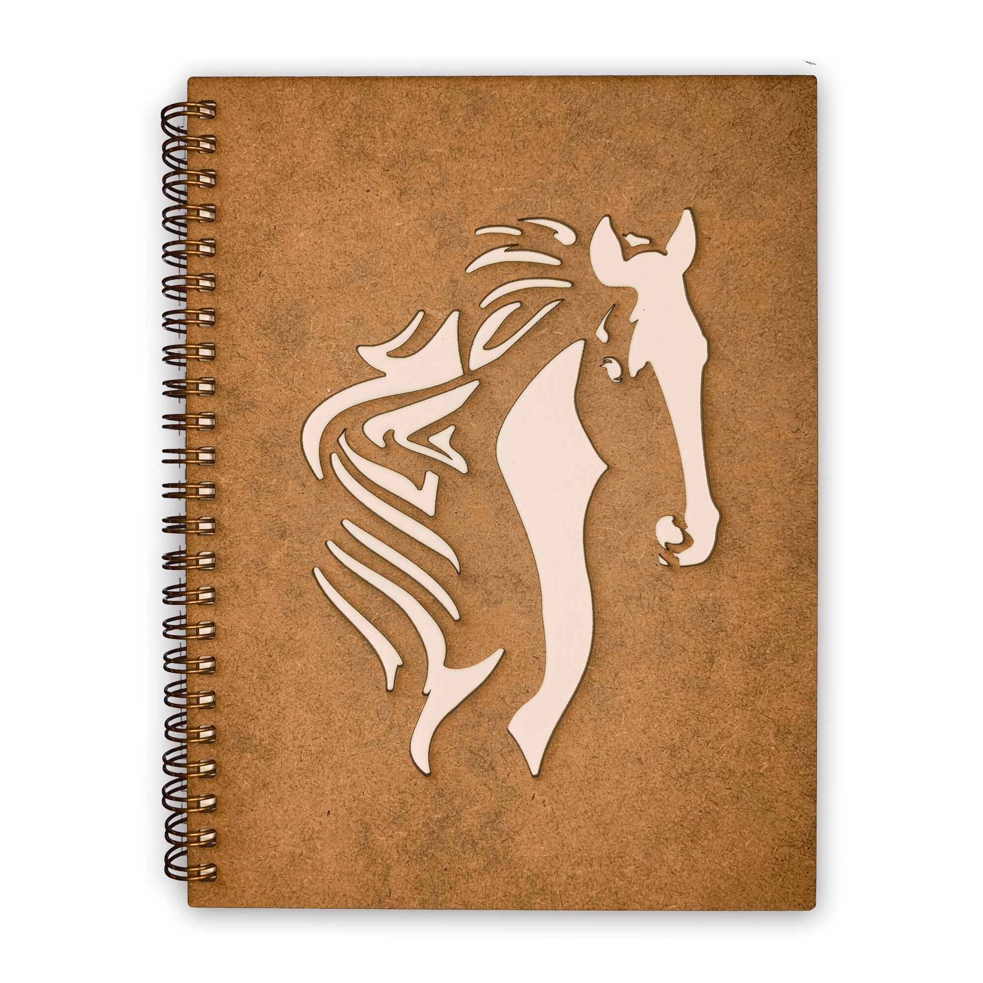 Agenda Lemn Decupata A5 80 file - Portret cal