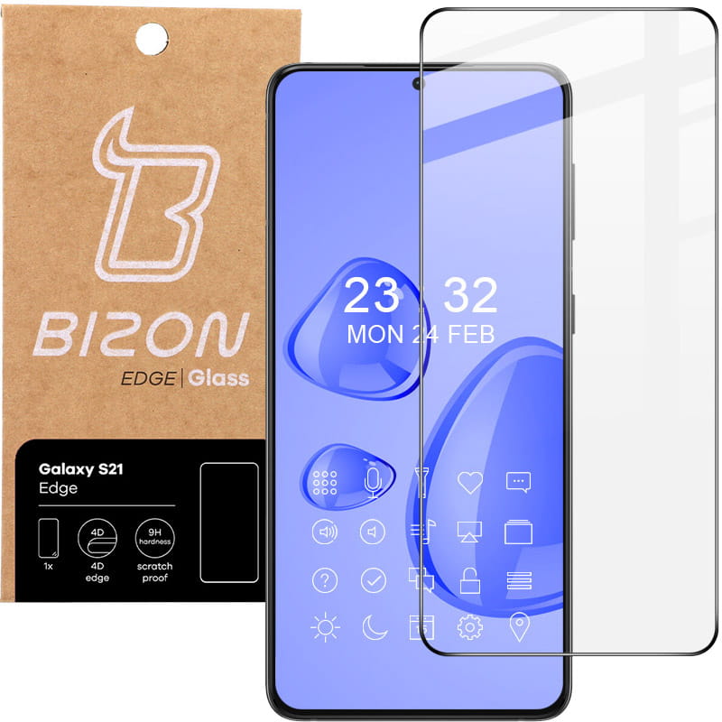 Folie de sticla securizata Bizon Glass Edge pentru Galaxy S21, negru
