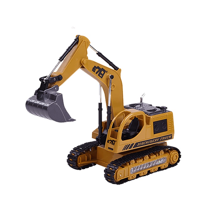 Багер с батерия и жълто дистанционно, 5 функции