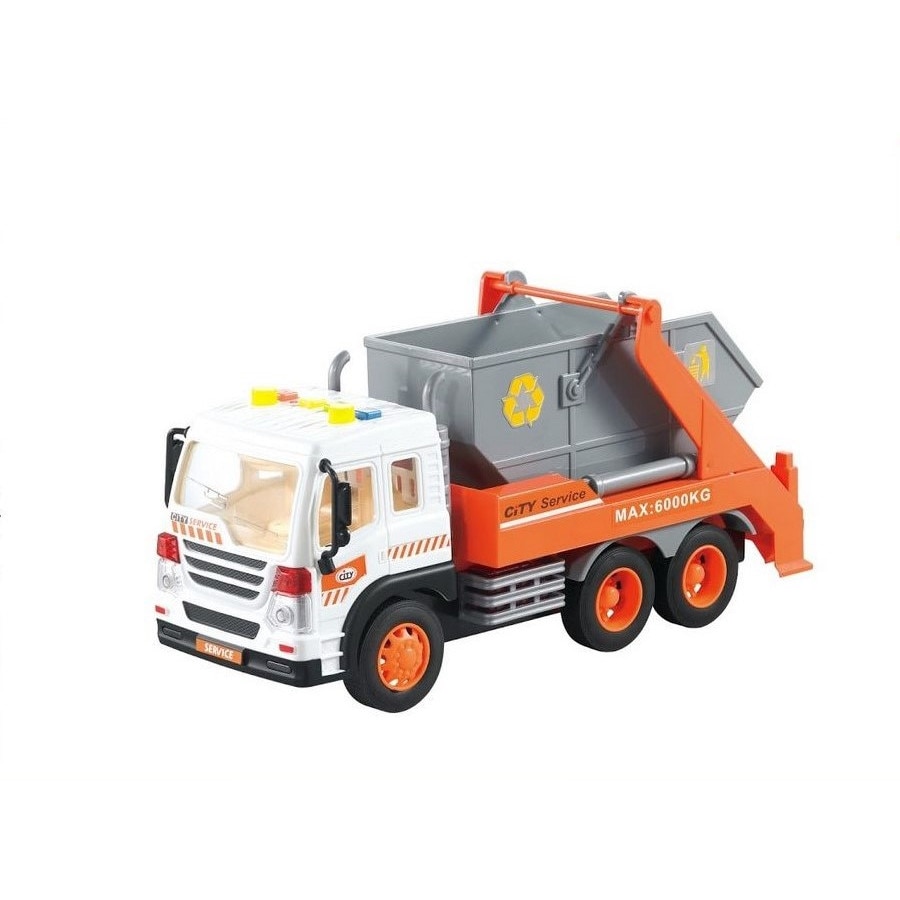 Camion cu container deseuri, sunete si lumini, 26 cm