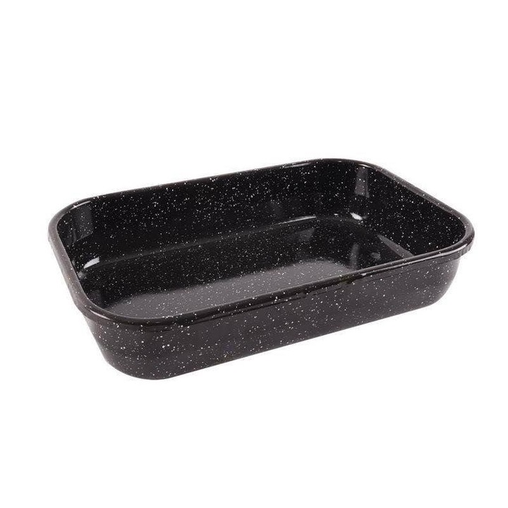 Tava Rectangulara Emailata, Orion, 4.8 L, 38x24.5x7 cm, Usor De Curatat, Potrivita Pentru Utilizare In Cuptoare Pe Gaz Si Electrice, Functionala, Negru