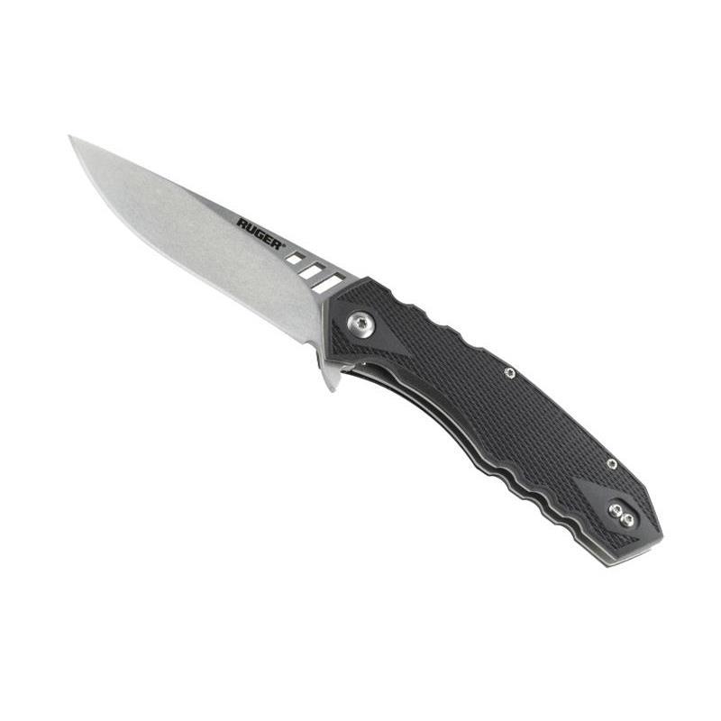 Cutit CRKT, Rugger, Otel/Nylon/Fibra sticla, 11 cm, Negru/Argintiu