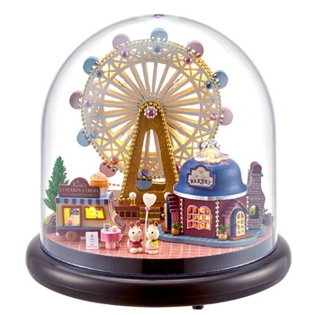 Puzzle 3D, Carusele, miniatura, iluminat cu LED-uri, DIY, fa-o singur, mai mult de 50 de piese Puzzle 3D, Carusele, miniatura, iluminat cu LED-uri, DIY, fa-o singur, mai mult de 50 de piese