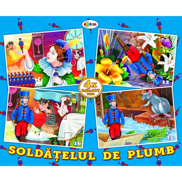 Puzzle - Soldatelul de plumb - 4 imagini, 59 piese