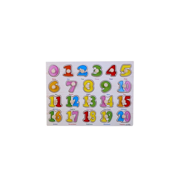 SOHO szám puzzle, 21 fadarab, angol nyelven