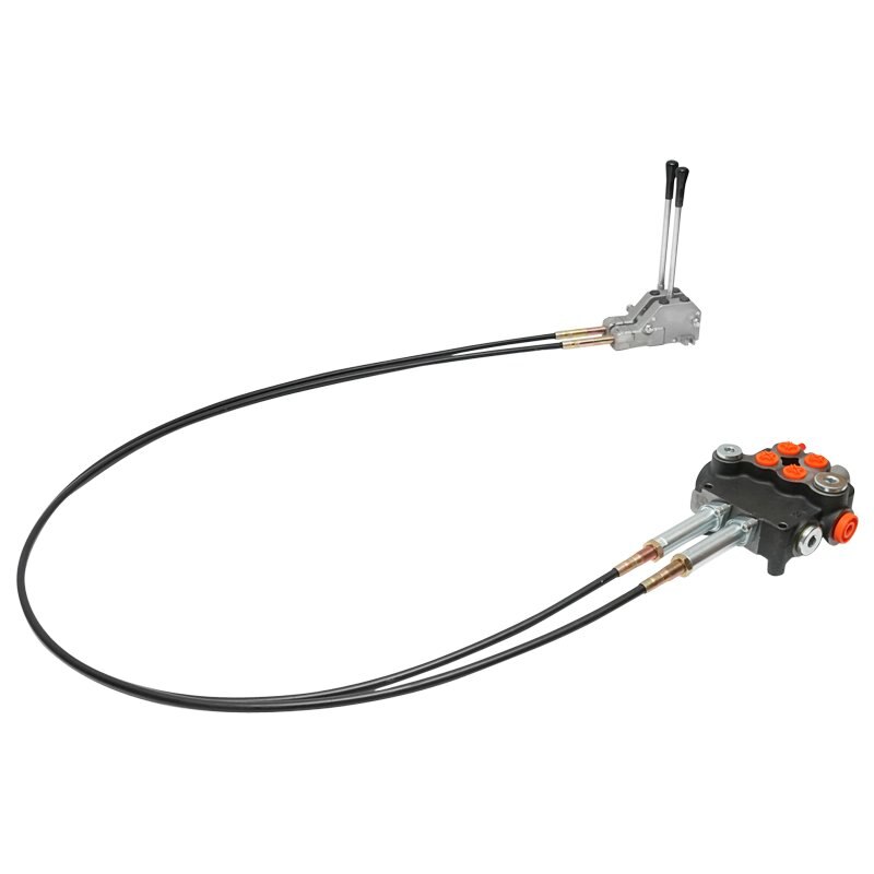 Distribuitor hidraulic cu 2 manete, lungime cablu 2.5m presiune 250 bar debit 80L/min Breckner Germany