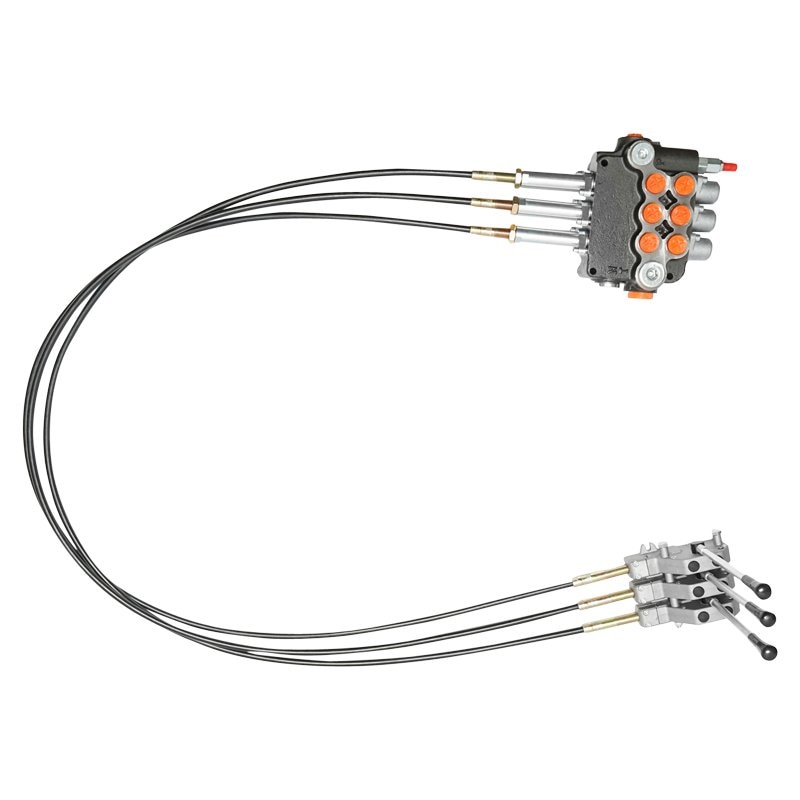 Distribuitor hidraulic cu 3 manete, lungime cablu 2.5m presiune 250 bar debit 80L/min Breckner Germany