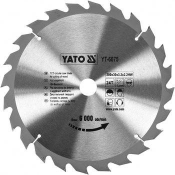 Disc circular pentru lemn Yato YT-6075, dimensiune 300x24x30mm Disc circular pentru lemn Yato YT-6075, dimensiune 300x24x30mm