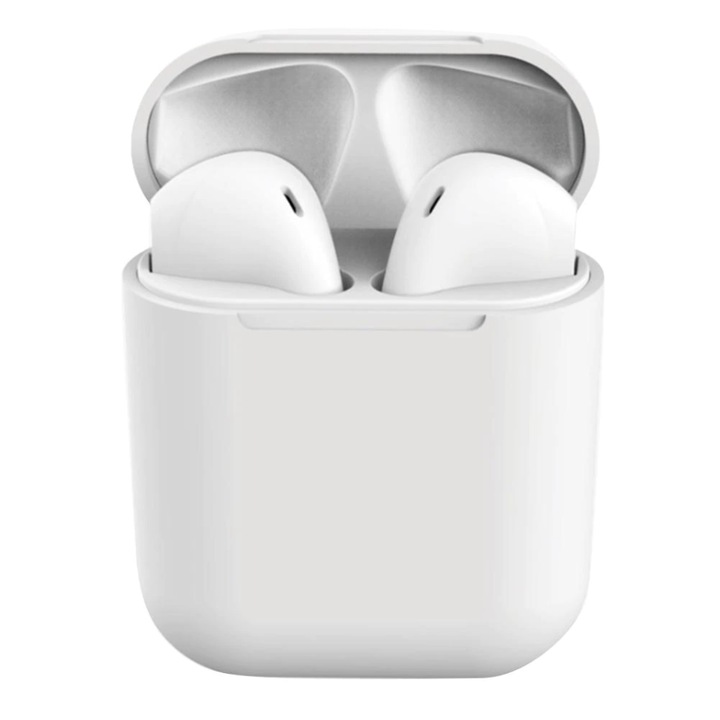 Casti Wireless InPods 12 Alb Mat EarBuds pentru iOs and Android Bluetooth 5.0