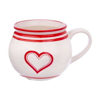 Cana Retro Heart, Orion, Ceramica, Alb, 200 ml Cana Retro Heart, Orion, Ceramica, Alb, 200 ml