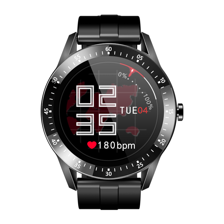 Ceas smartwatch SeveShop, Bratara fitness, Rezistent la apa, Notificari Apeluri/Sms/Social Media, monitorizare activitati fizice, somn, ritm cardiac, pedometru, player muzica - Negru