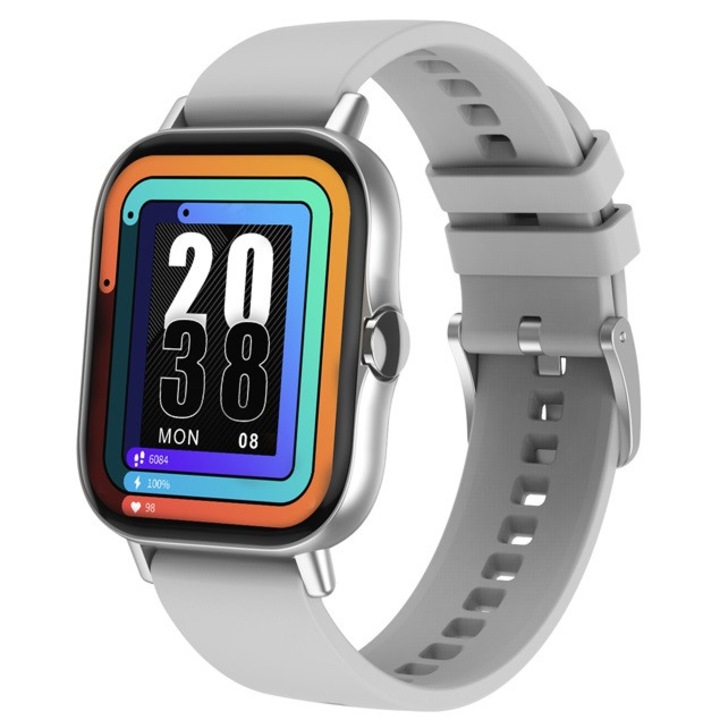 Ceas Smartwatch si Bratara Inteligenta 2 in 1 DoFit SOLTOY®, Full HD Color display 1.78 inch, Apelare Bluetooth, Oximetru SpO2, Notificari Apeluri/SMS/Whatsapp/Facebook, Monitorizare puls si bataile inimii, Aqua Silicon