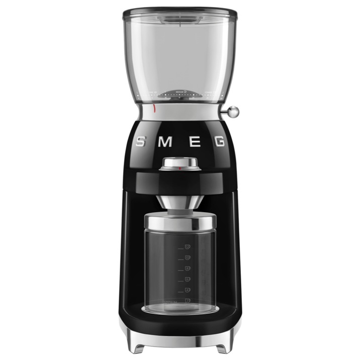 Кафемелачка Smeg CGF11BLEU, 150 W, 130 гр., 30 нива на смилане, 9 функции, Черна