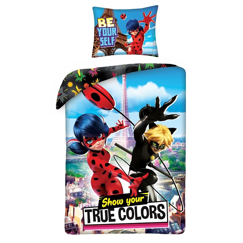 Set lenjerie pat Miraculous True colors, 140x200 cm, Multicolor, 2 piese