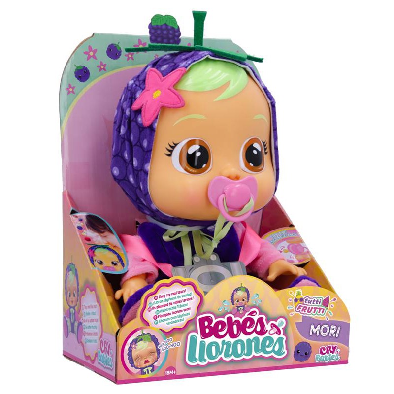 Papusa bebelus Cry Bebies Tutti Frutti Mori, multicolor