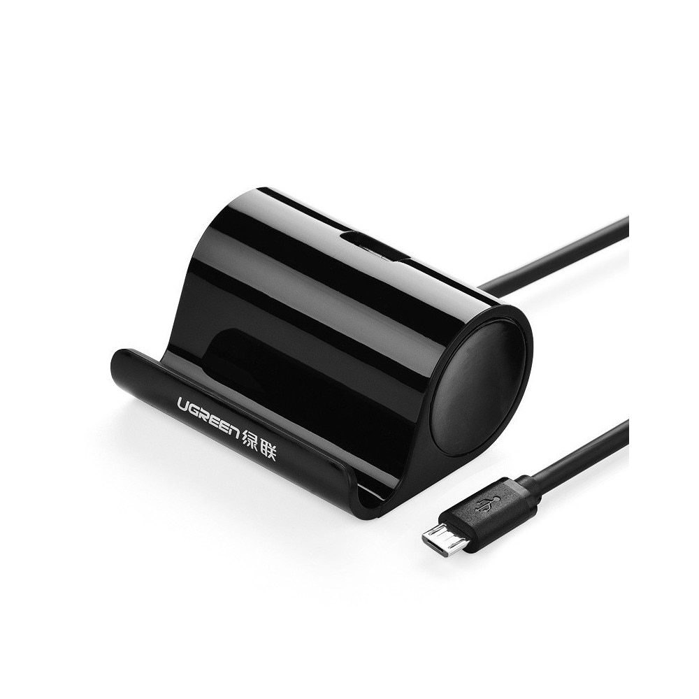 Adaptor cablu micro usb otg cu suport 50cm Alb