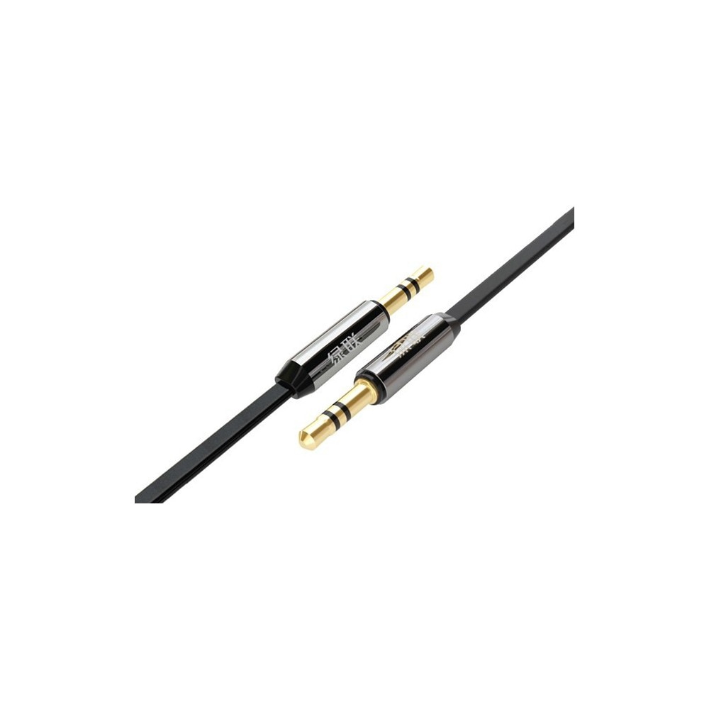 Cablu audio cu jack de 3.5mm tata-tata ultra flat negru 1.5 m