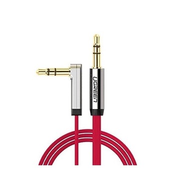 Cablu audio premium de 3.5mm ultra plat unghi 90 grade Rosu 1 m Cablu audio premium de 3.5mm ultra plat unghi 90 grade Rosu 1 m