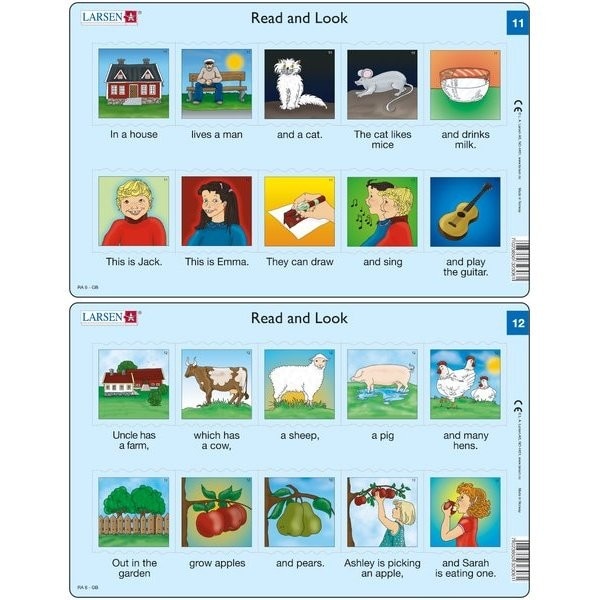 Set 10 Puzzle-uri Read and Look 11 -20 (EN), 10 piese, Larsen