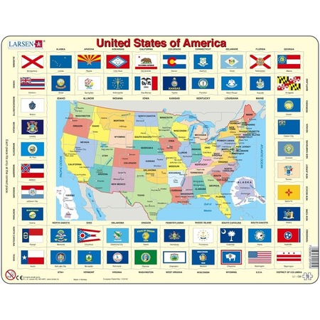 Puzzle Harta Statele Unite Ale Americii En 70 Piese Larsen Emag Ro