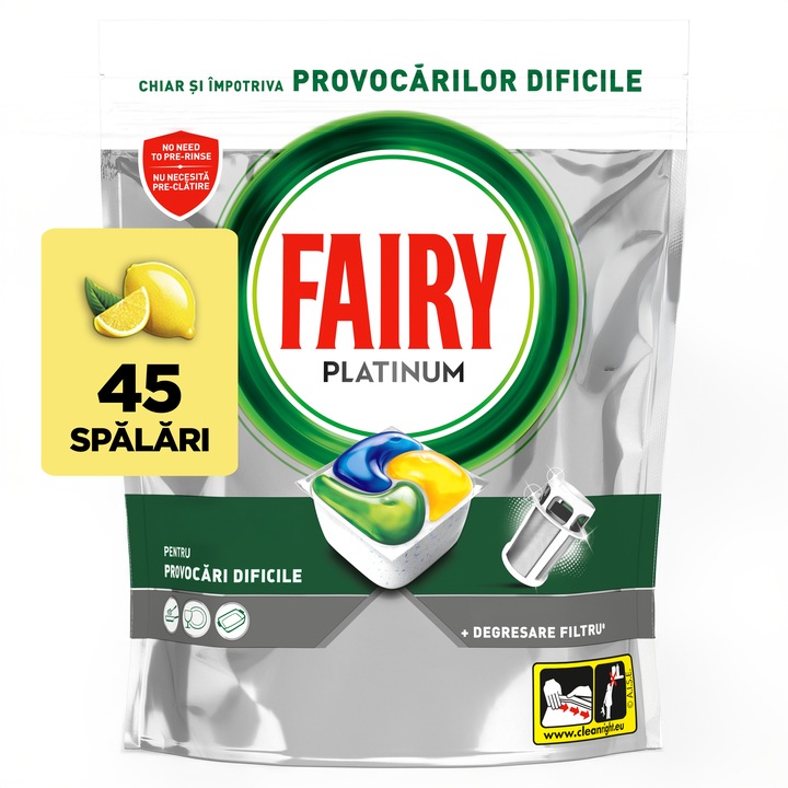 Таблетки за съдомиялна машина Fairy Platinum, 45 броя