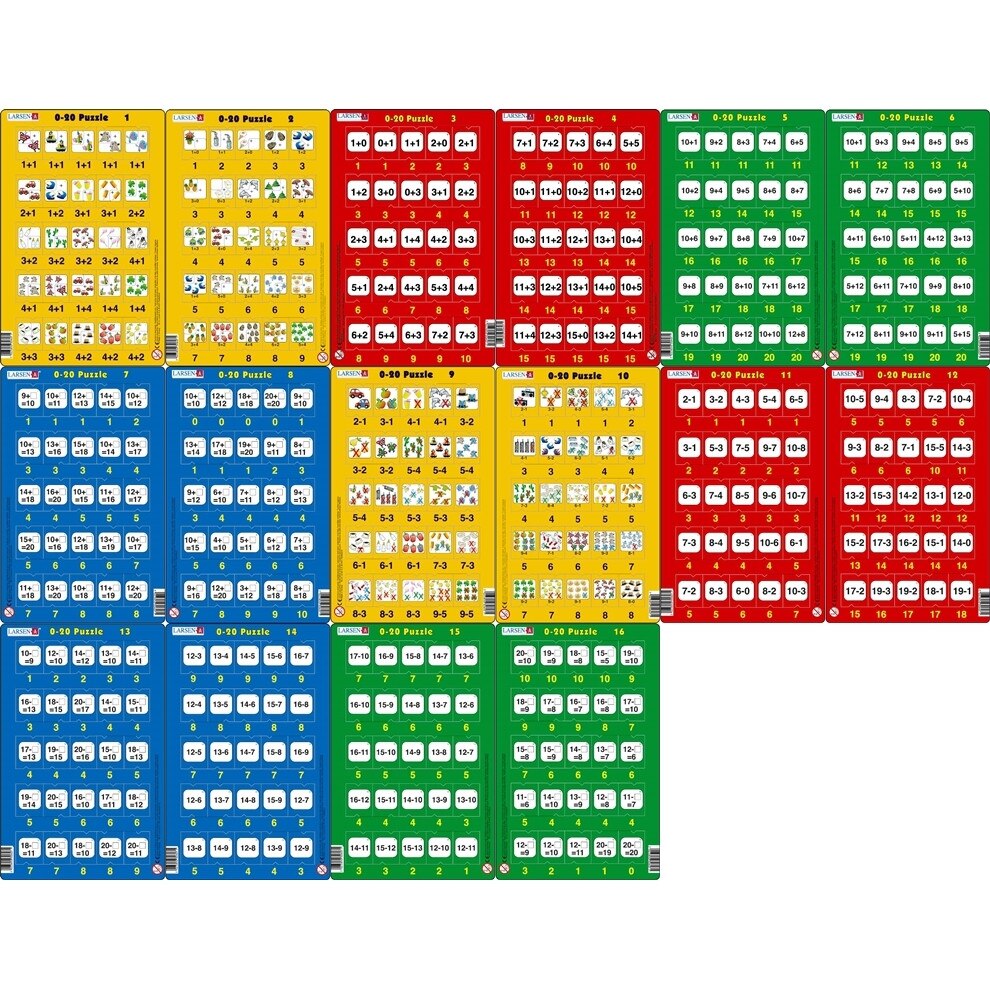 Set 16 Puzzle-uri 0 - 20, 25 Piese, Larsen
