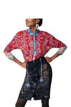 Fusta Dama de blugi, Desigual-Fal Clara, Negru, 26 Fusta Dama de blugi, Desigual-Fal Clara, Negru, 26