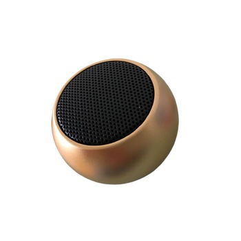 Mini boxa portabila Sound Beyond Size cu Bluetooth, snur de agatat, 5 cm, auriu Mini boxa portabila Sound Beyond Size cu Bluetooth, snur de agatat, 5 cm, auriu