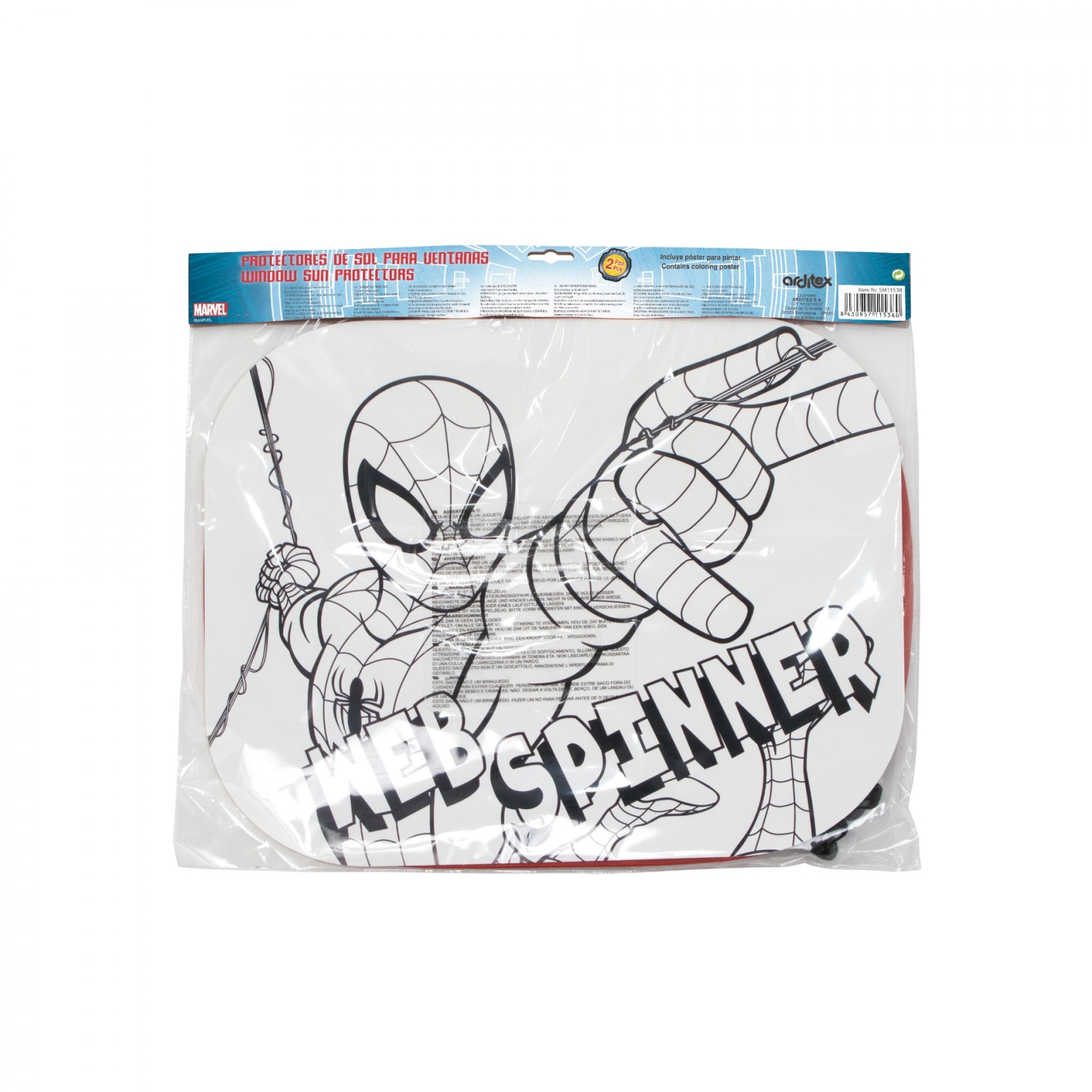 Marvel Parasol Spider-man 2 Pièces 45 X 36 Cm + Coloriage