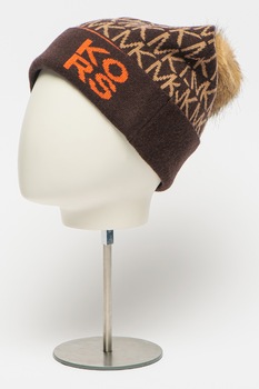 Michael Kors, Caciula din amestec de lana Merinos cu model monograma, Maro Michael Kors, Caciula din amestec de lana Merinos cu model monograma, Maro