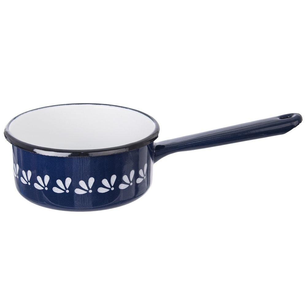 Oala sos, Orion, Otel emailat, 12 cm, 0.6 L, Albastru/Alb