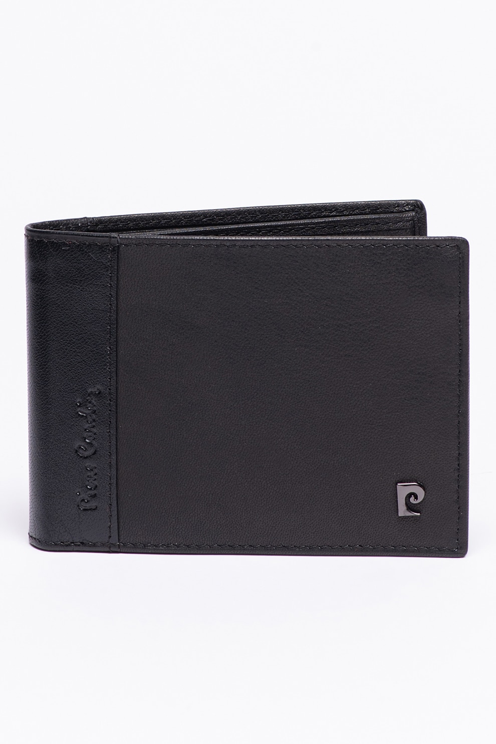Pierre Cardin, Portofel de piele cu logo, Negru