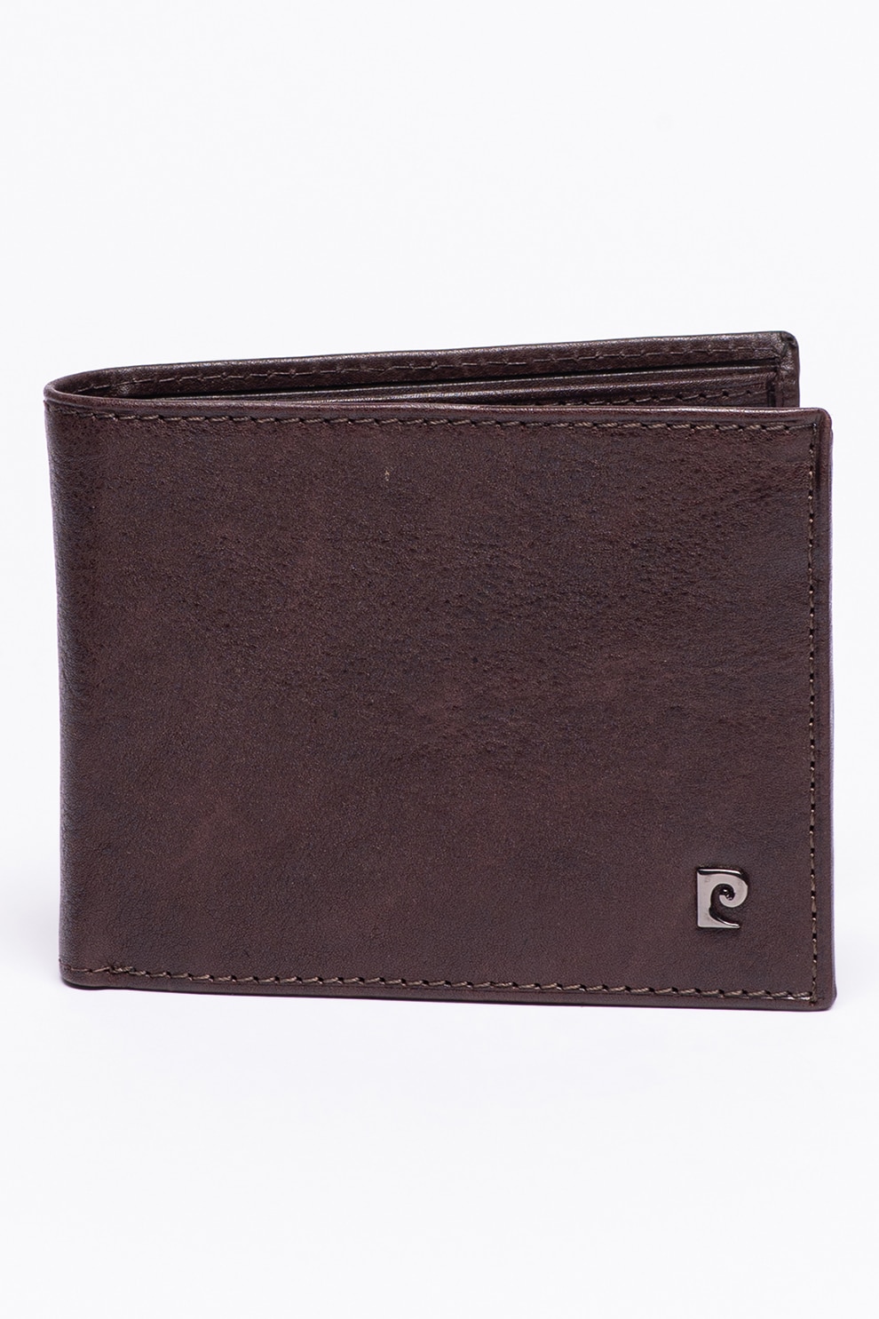Pierre Cardin, Portofel pliabil de piele cu logo, Maro