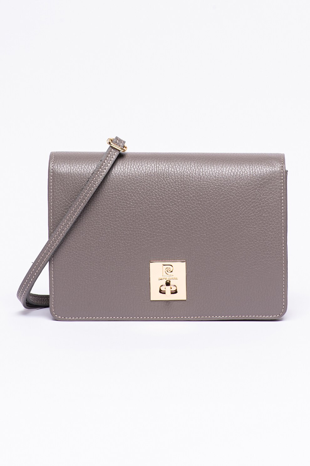 Pierre Cardin, Geanta crossbody de piele cu aspect texturat, Gri inchis