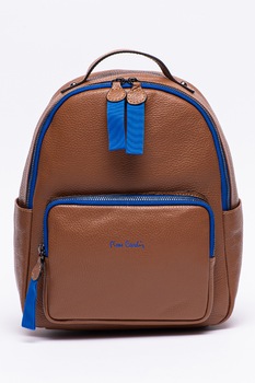 Pierre Cardin, Rucsac mic de piele texturata cu garnituri contrastante, Scortisoara Pierre Cardin, Rucsac mic de piele texturata cu garnituri contrastante, Scortisoara